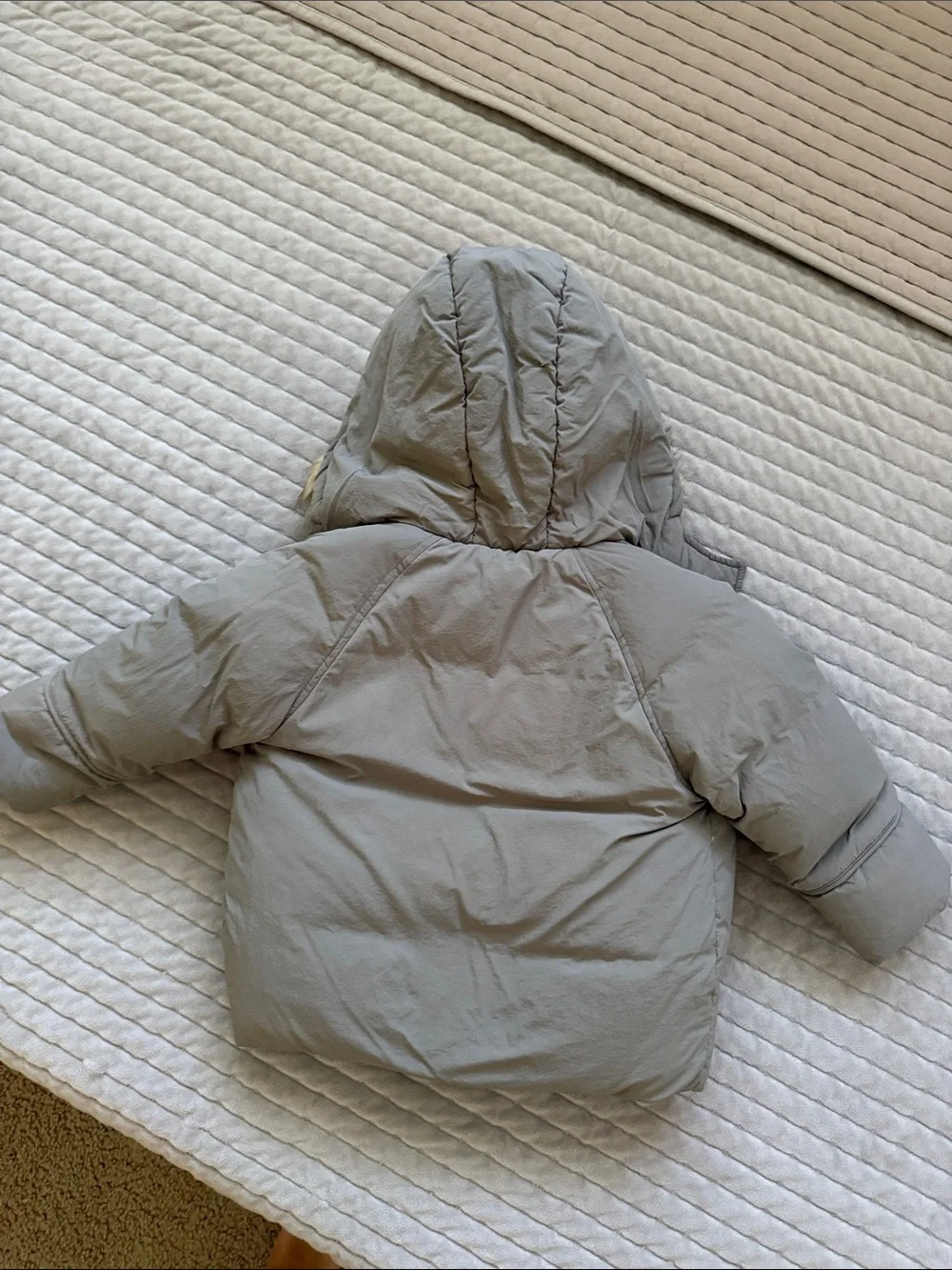 Zara Kids Beige Puffer Jacket with Faux Fur Hood